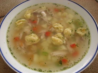 Суп с грибными клецками