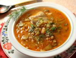 Рассольник с перловкой