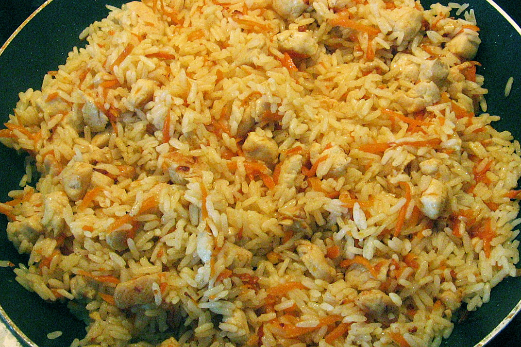 Плов с мясом крольчатины