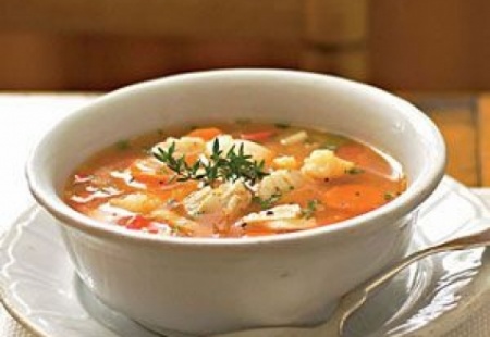 Суп сливочный с красной рыбой